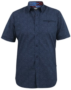 D555 Brody S/S Micro AOP Shirt With Button Down Collar Navy